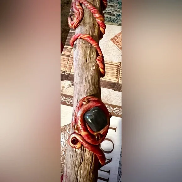 Handcrafted Wooden Wand with Crystal and copper/ gold Accents - Picture 11 of 11